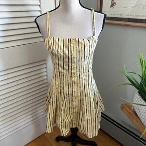 Reformation Dress 0 Aralyn Butter Yellow Dainty Strappy Mini Soft Girl Coquette